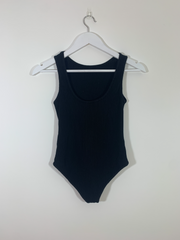 Black Jersey Ribbed Bodysuit (Size 10)