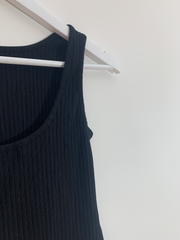 Black Jersey Ribbed Bodysuit (Size 10)