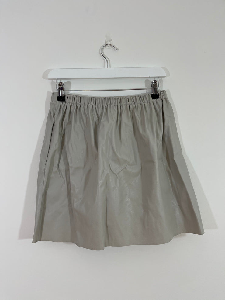 Faux Leather Cream Skirt (Size 10)