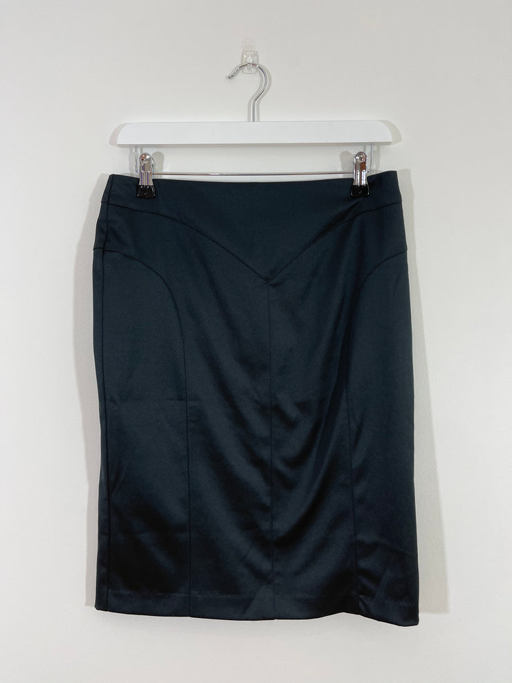 Faux Satin Pencil Skirt (Size 10)