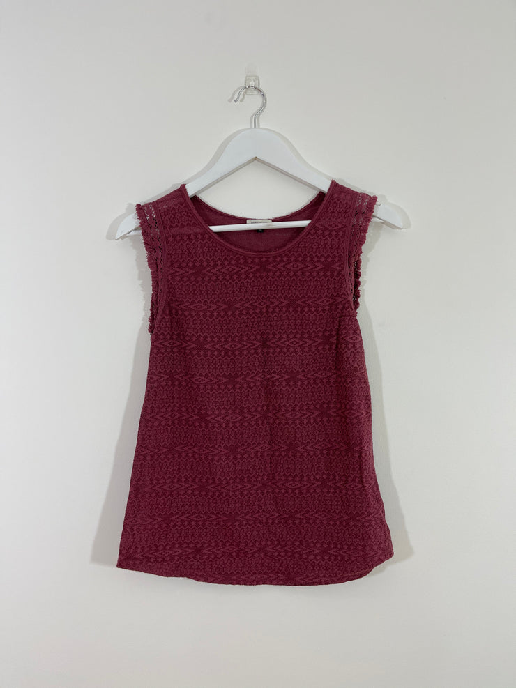 Burgundy Lace Top (Size 10)