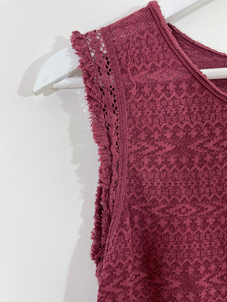 Burgundy Lace Top (Size 10)