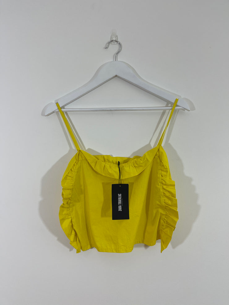 Yellow Frill Crop Top (Large)