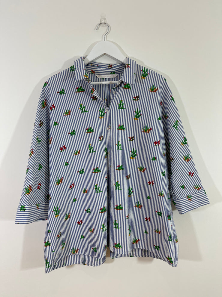 Stripe Cactus Print Shirt (Extra Large)