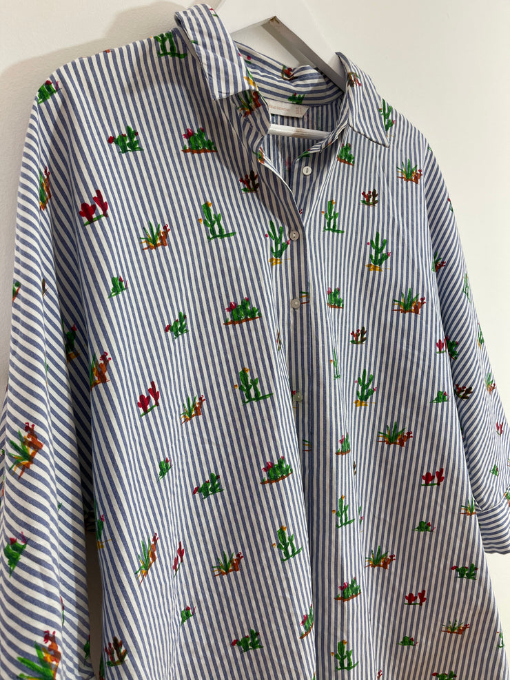 Stripe Cactus Print Shirt (Extra Large)