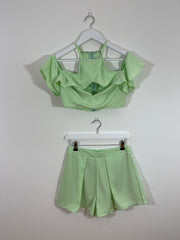 Green Co-ord Shorts and Crop Top (Multiple Sizes)