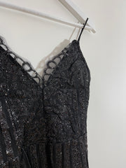 Black Glitter Mini Dress (Multiple Sizes)