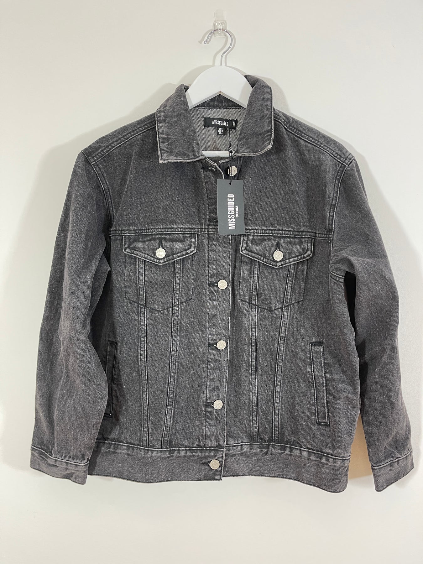 Black denim 2024 jacket size 8