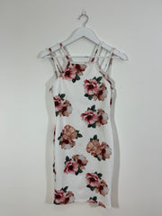 White Floral Dress (Size 10)