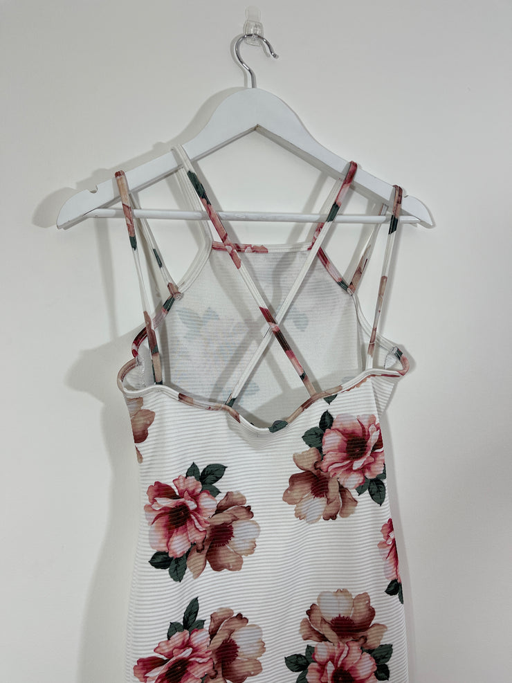 White Floral Dress (Size 10)