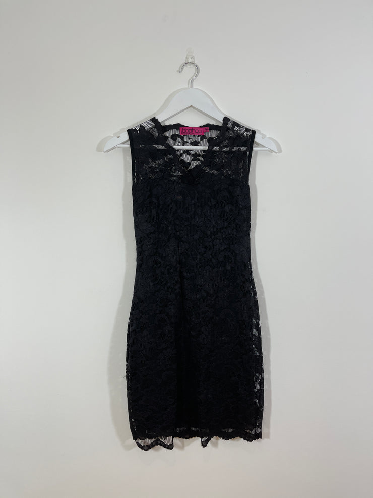 Black Lace Mini Dress (Size 12)