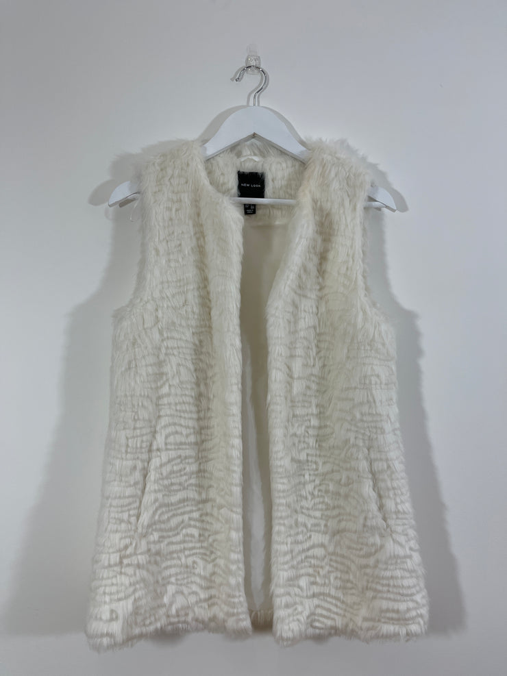 Faux Fur Cream Gillet (Size 10)