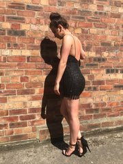 Black Glitter Mini Dress (Multiple Sizes)