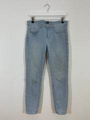 Denim Stripe Skinny Trousers (Size 10)