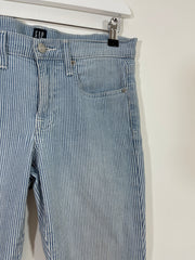 Denim Stripe Skinny Trousers (Size 10)