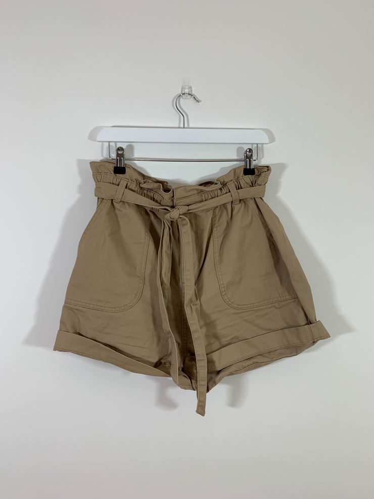 Tan Paper Bag Shorts (Size 14)