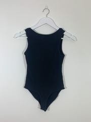 Black Jersey Ribbed Bodysuit (Size 10)